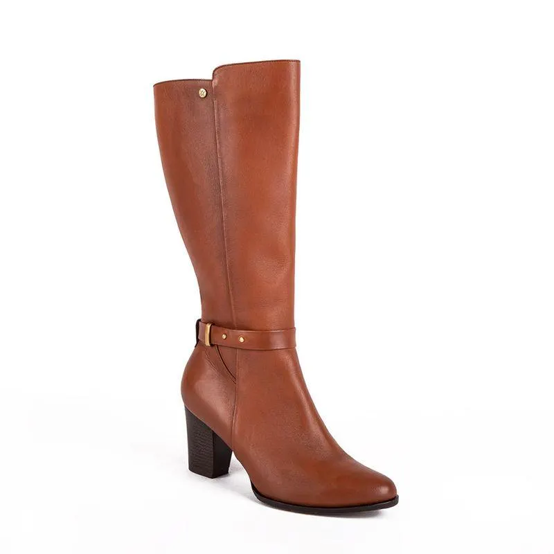 Bota Alta Jodhpur Casual Mujer Cuero Viale Bronce