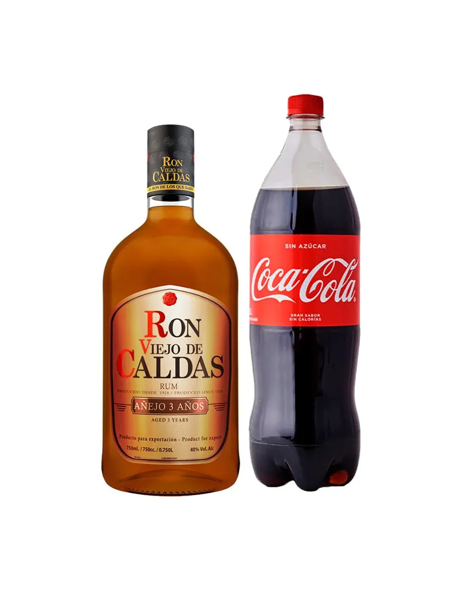 RON VIEJO DE CALDAS 3 AÑOS 750ML COCA COLA 1.5 LT