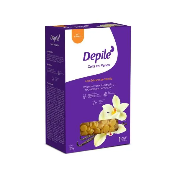 Cera Depilatoria DEPILÉ Perlas Vainilla Caja 200g