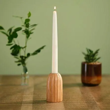 Portavela de Madera 11cm Otoño Orange