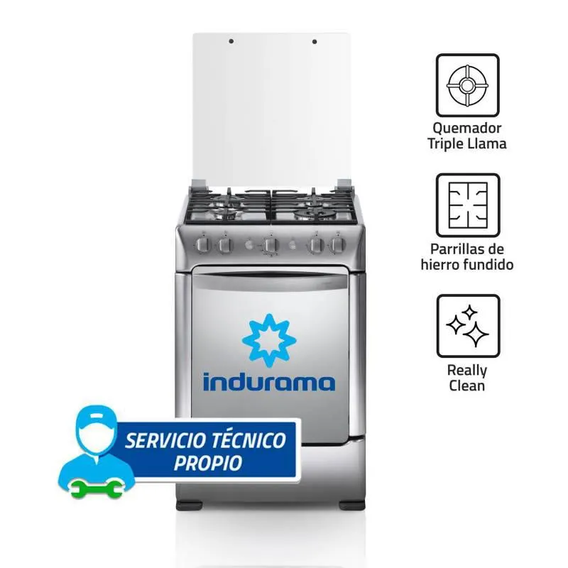 Cocina Indurama a Gas 4 Hornillas Granada Zafiro Croma