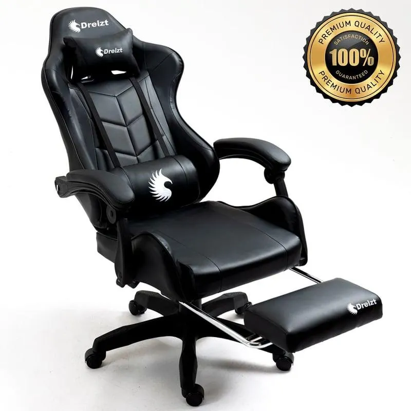 Silla Gamer Ergonómica Dreizt Shine Series Negro Posapies Reclinable