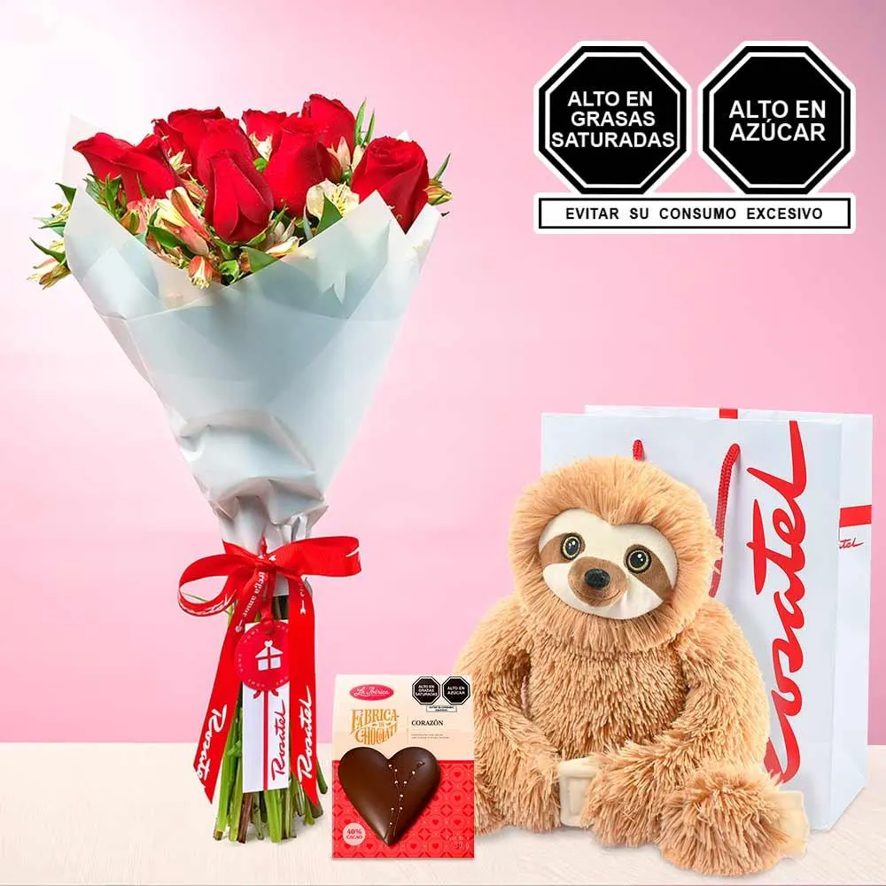 Ramo de Rosas Bowie y Chocolate