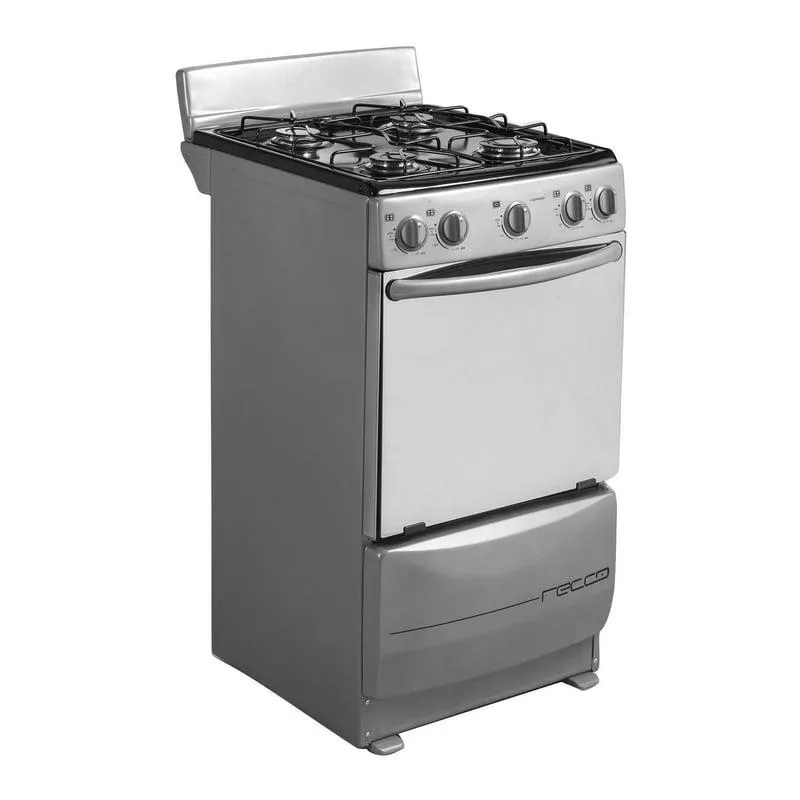 Cocina Recco A Gas 4 Hornillas Kansas Plata