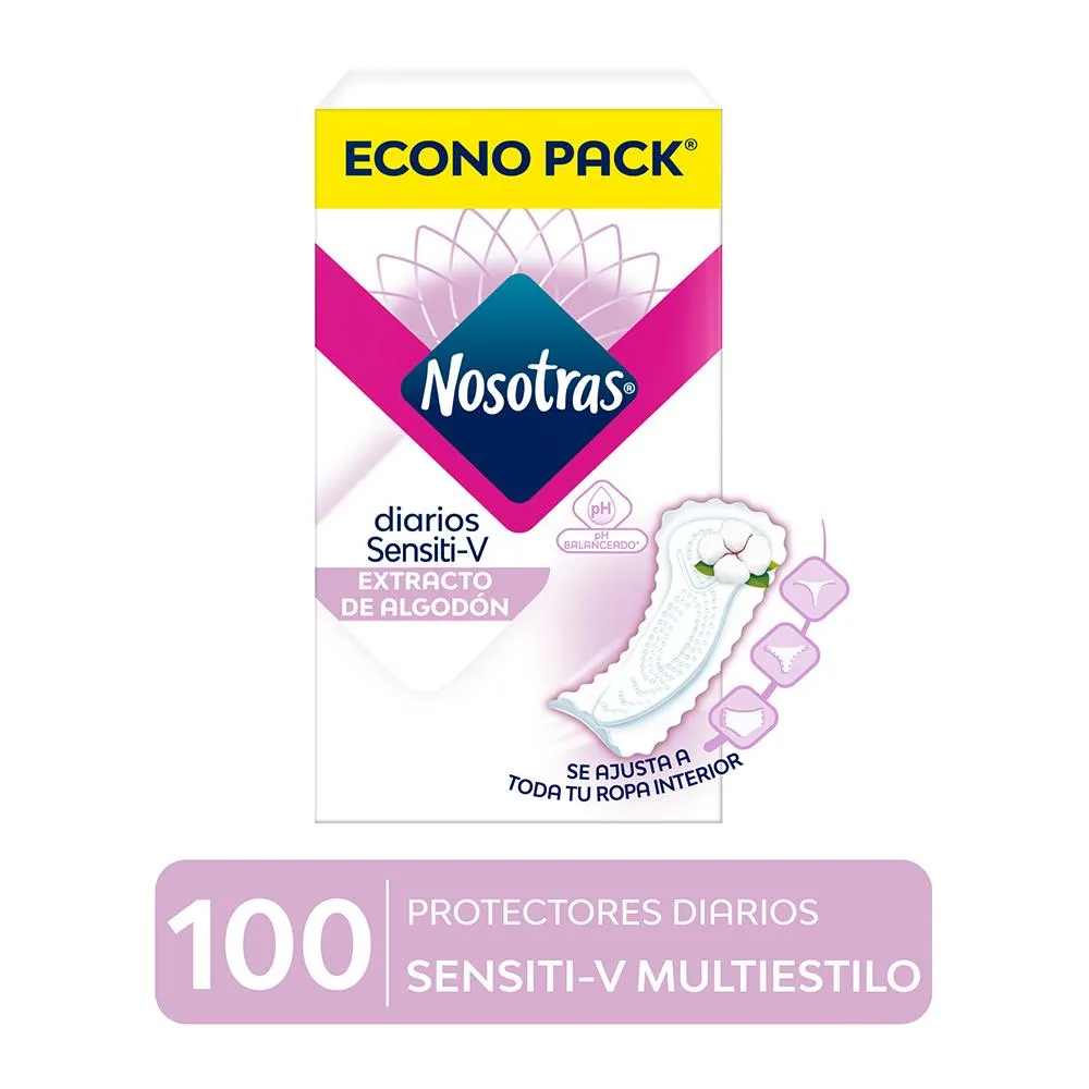 Nosotras Sensiti-V Multiestilo Protectores Diarios x 100 Unidades