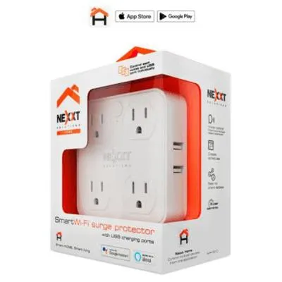 Nexxt Home NHP-T610 Protector contra sobretensiones inteligente 4 salidas /4 USB