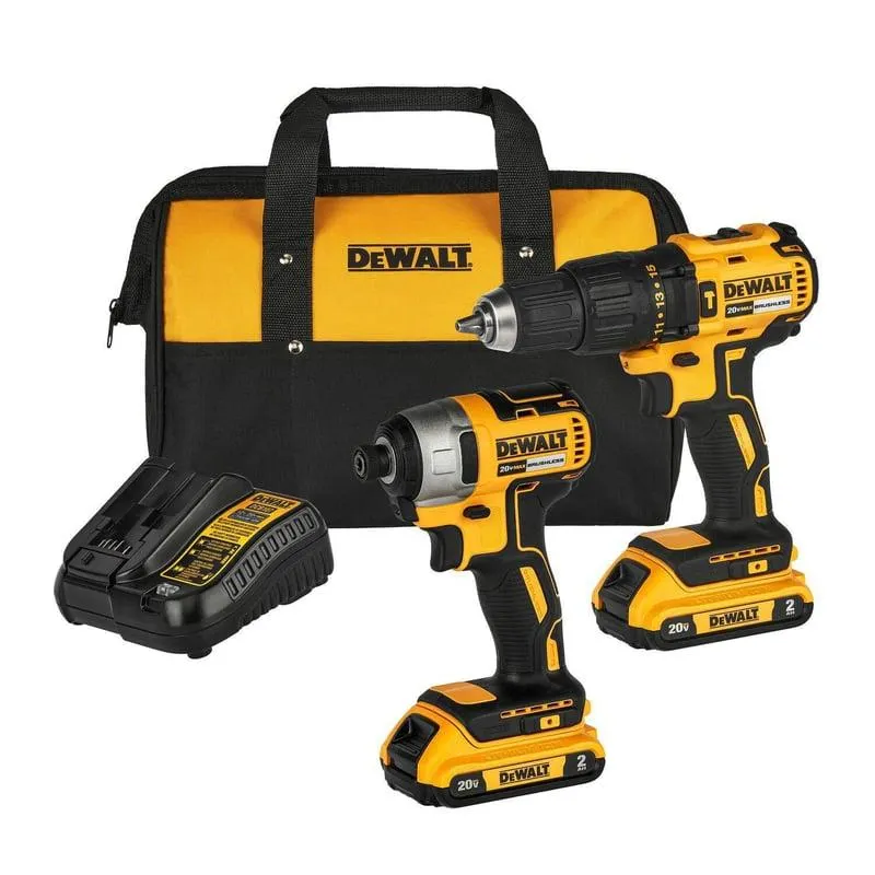 Taladro Percutor Inalámbrico Dewalt 1/2" 20V DCD7781 + Atornillador de Impacto Dewalt DCF7871 + 2 Baterías 2Ah + Cargador + Bolso Lona Dewalt