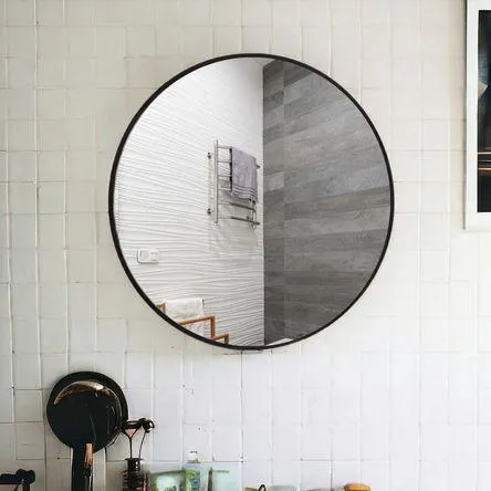 Espejo Redondo con Marco Metálico 65x65cm Orange