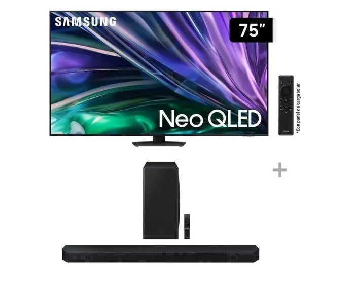 Televisor Samsung Smart TV 75" NEO QLED 4K QN75QN85DBGXPE + Soundbar Samsung Wifi + Bluetooth 5.1.2 CH HW-Q800D (2024)
