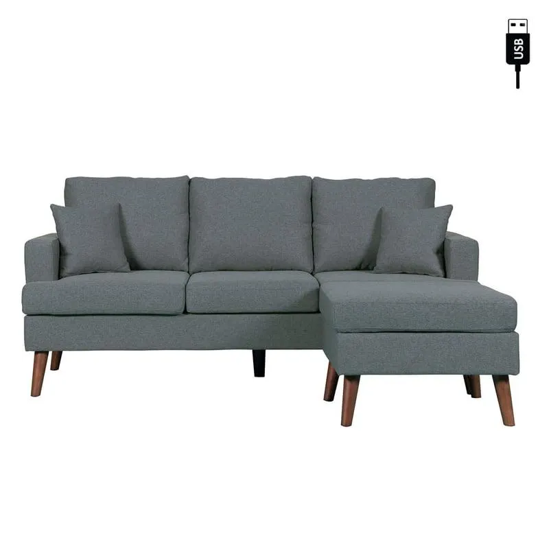 Seccional Houdini 4 Cuerpos Intercambiable con Cojines y Puerto USB