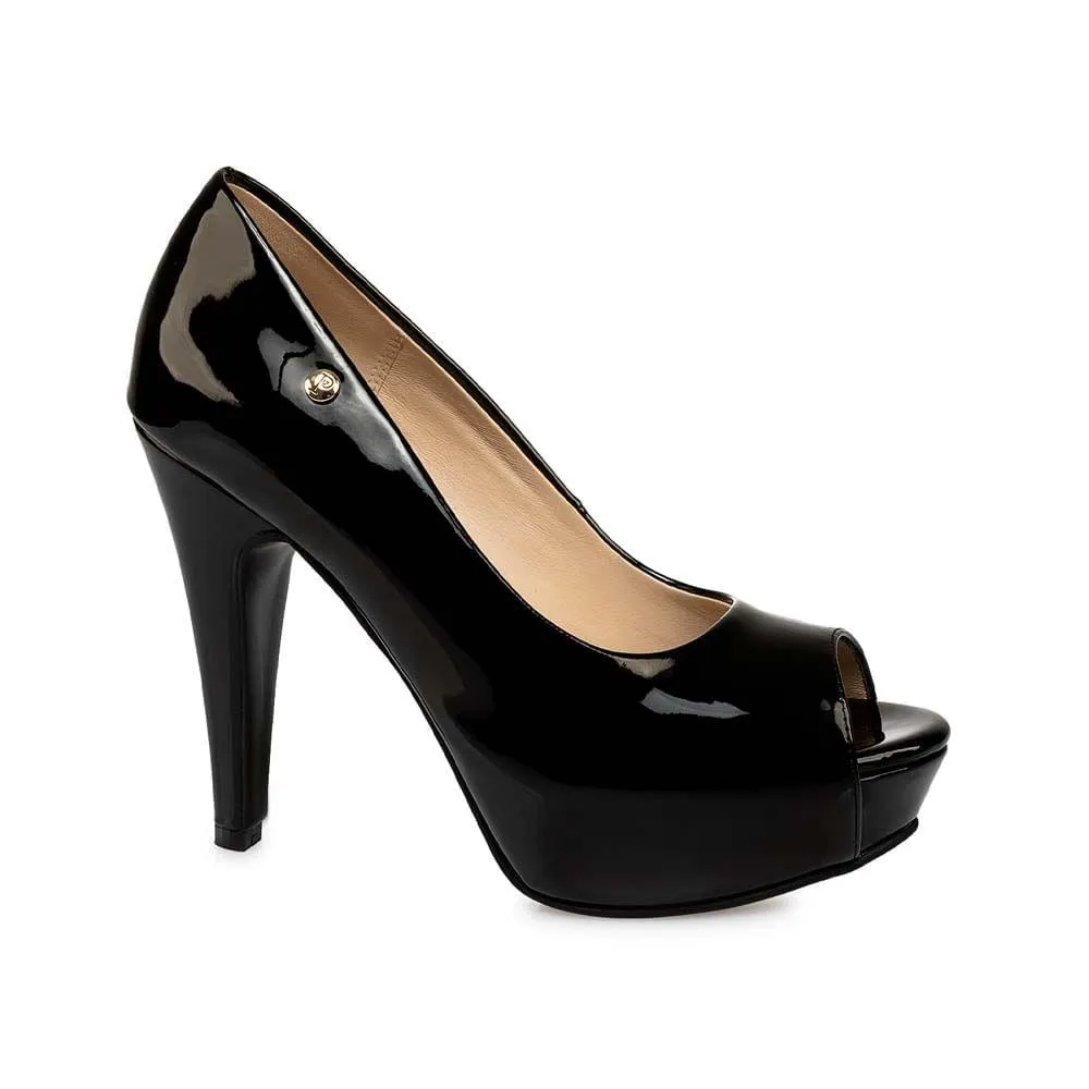 Zapato Peep Toe Vestir KALU-2509 Negro Piazza