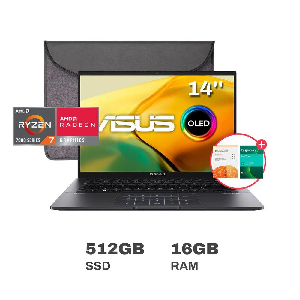 Laptop Asus Zenbook Pro 14 OLED UM3402YA-KM465W AMD Ryzen 7 16GB RAM 512GB SSD 14"