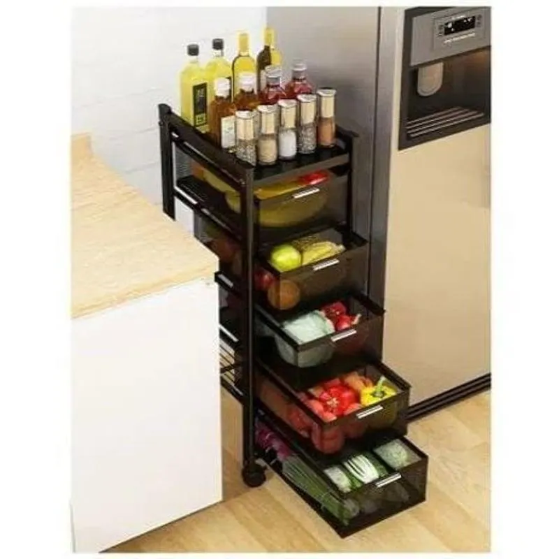 Cesta Cuadrada Grande Giratoria Multifuncion negro