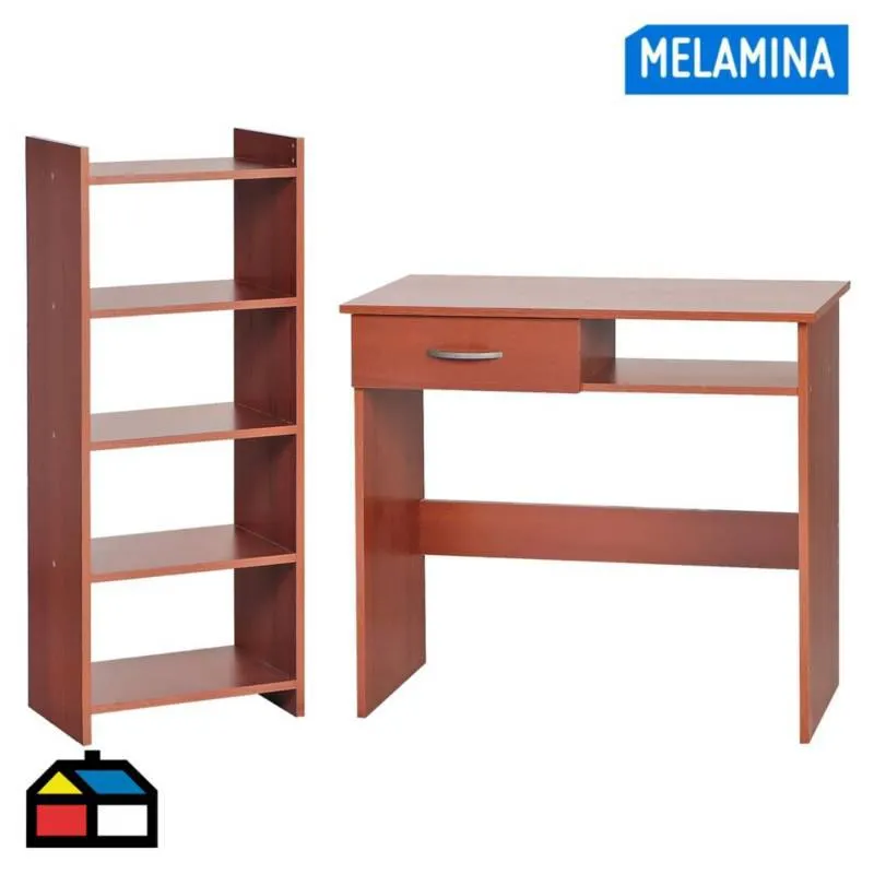 Combo Escritorio + Estante Cedro