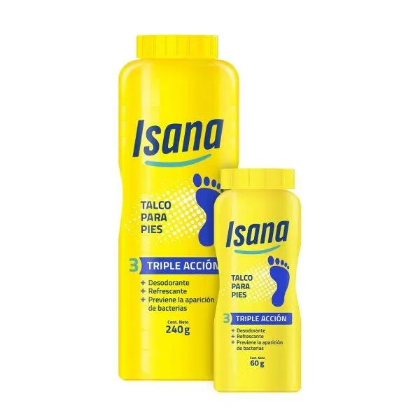 Talco para Pies ISANA Triple Acción Frasco 240g + Frasco 60g