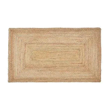 Alfombra de exterior rectangular de yute 90x150cm