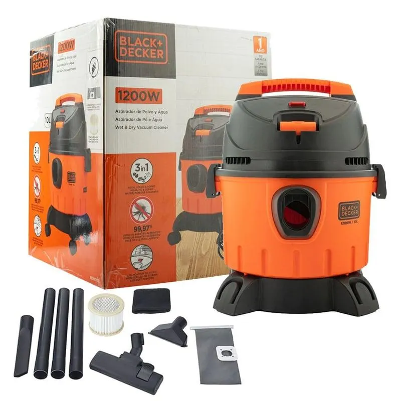Aspiradora Seco/Húmedo 1200W 10 Litros Black + Decker BDWD10-B2C.