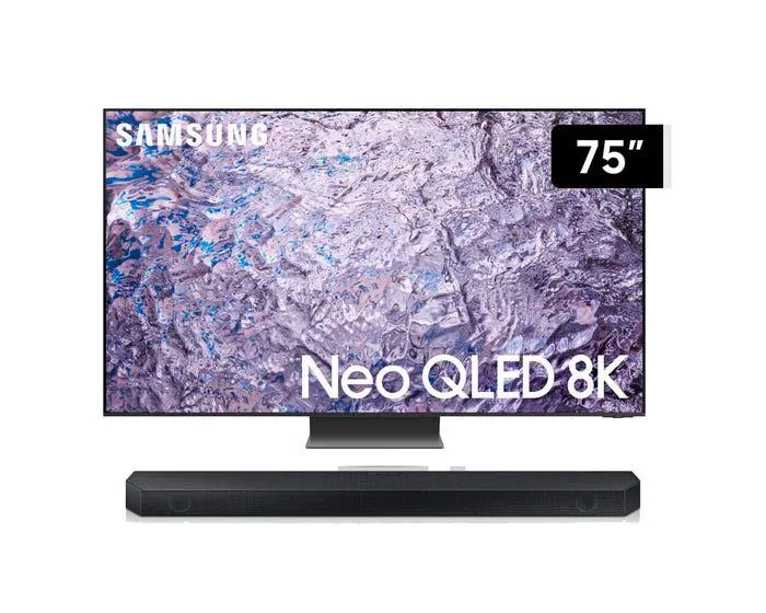 Televisor Samsung Smart TV 75" Neo QLED 8K Mini LED QN75QN800CGXPE (Nuevo) + Soundbar Samsung Bluetooth 3.1.2 CH HW-Q600C/PE