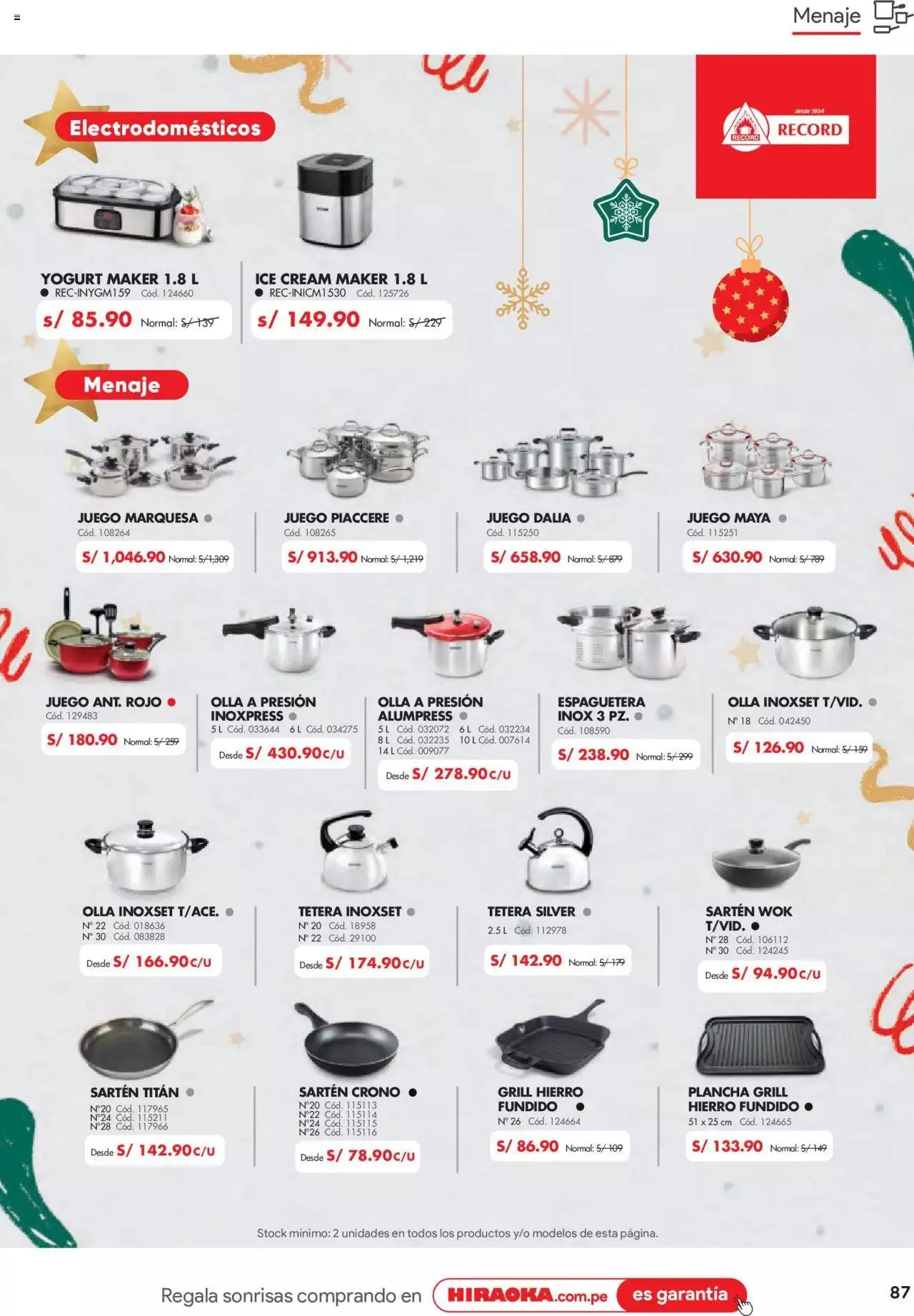 Catalogo de Catálogo Hiraoka 12 de diciembre al 31 de diciembre 2023 - Pag 87