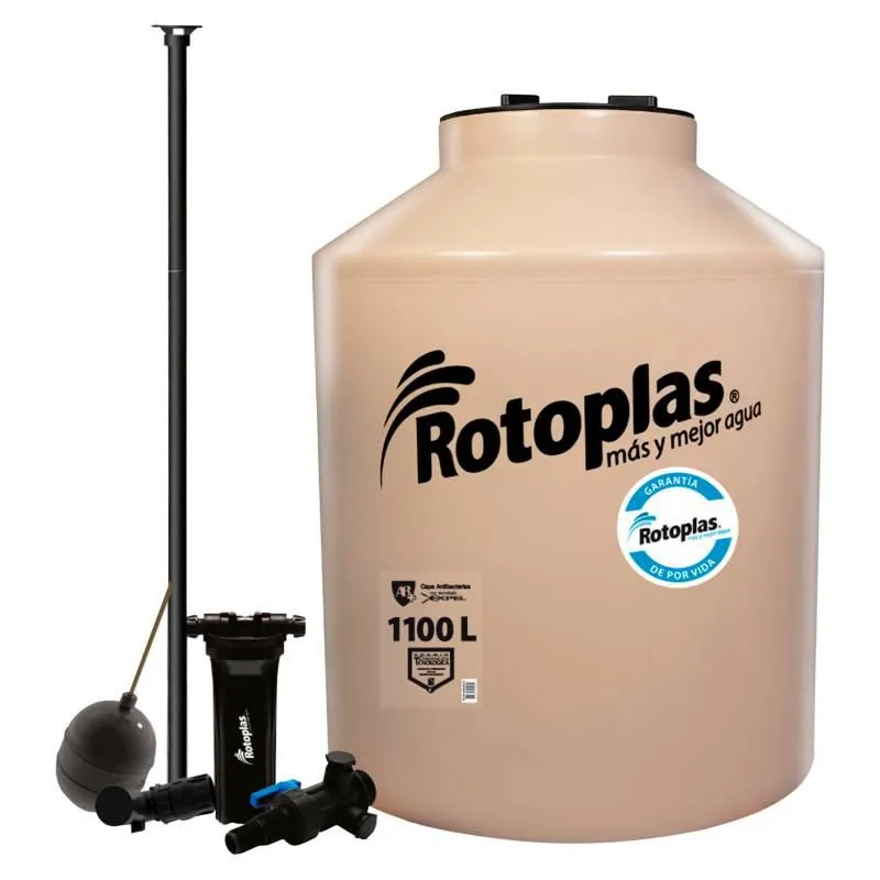 Tanque de Agua Rotoplas 1100L Arena + Accesorios