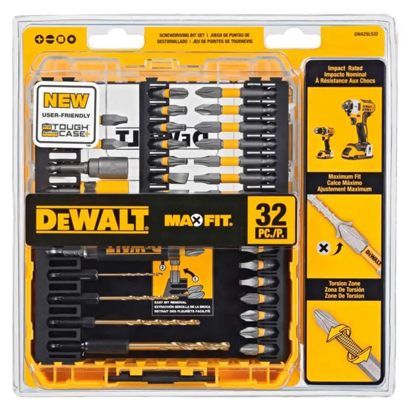 Set de Puntas Acero MaxFit y Sujetador DWA2SLS32 x 32 Piezas Dewalt