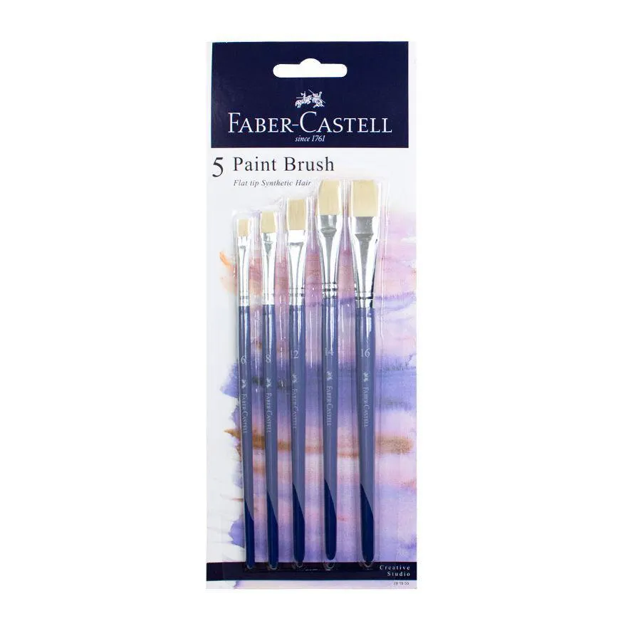 Set Pinceles Faber Castell Punta Plana Goldfaber X 5