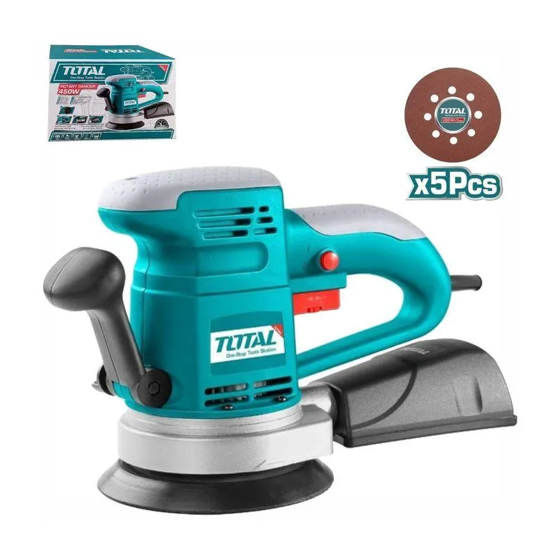 LIJADORA ROTO ORBITAL 450W + 5 LIJAS ELÉCTRICA TOTAL - TF2041506