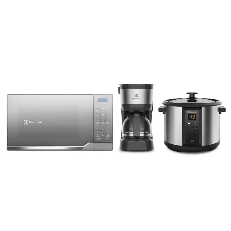 Combo Microondas EMDO25S2GSRUG+Cafetera ECM10+Olla ECC20 Electrolux