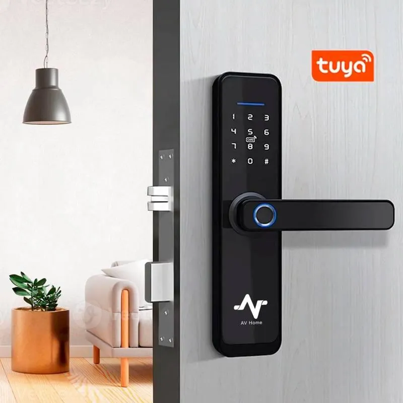 Cerradura Digital TUYA Smart 5 modos APP Huella Tarjeta Clave Llave