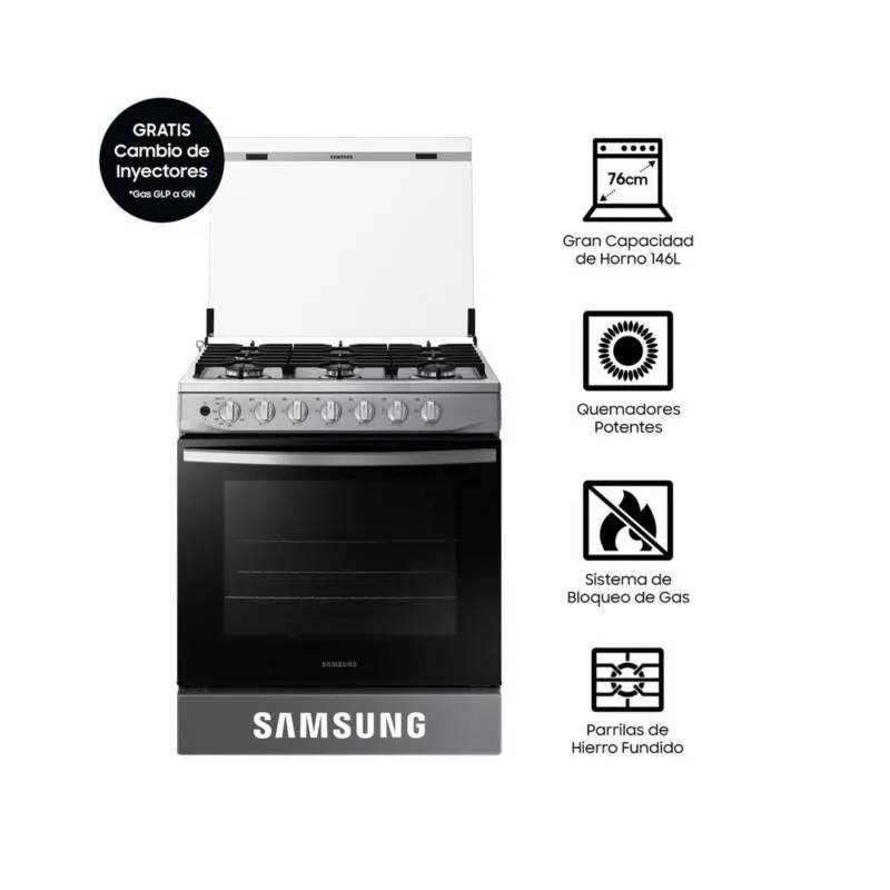 Cocina 30" 6 Hornillas Transp Silver