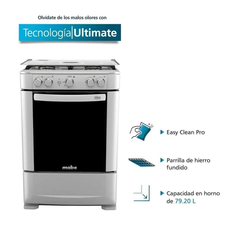 Cocina a gas 60 cm Inoxidable Mabe - CMP6035FX0