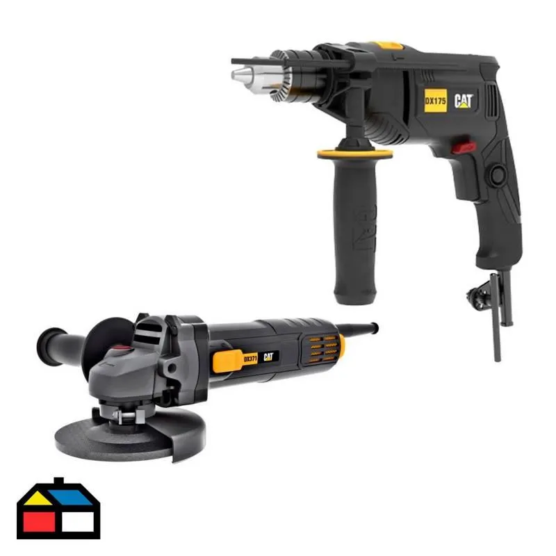 Taladro Eléctrico 13mm 600W DX175 + Esmeril Eléctrico 750W DX371 Cat