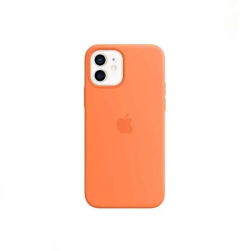 Case Silicona Para Iphone 14 NARANJA + Mica de Vidrio