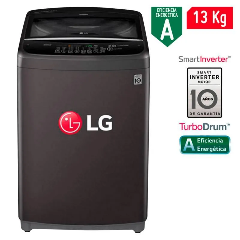 Lavadora LG 13kg Smart Inverter WT13BSB Negro