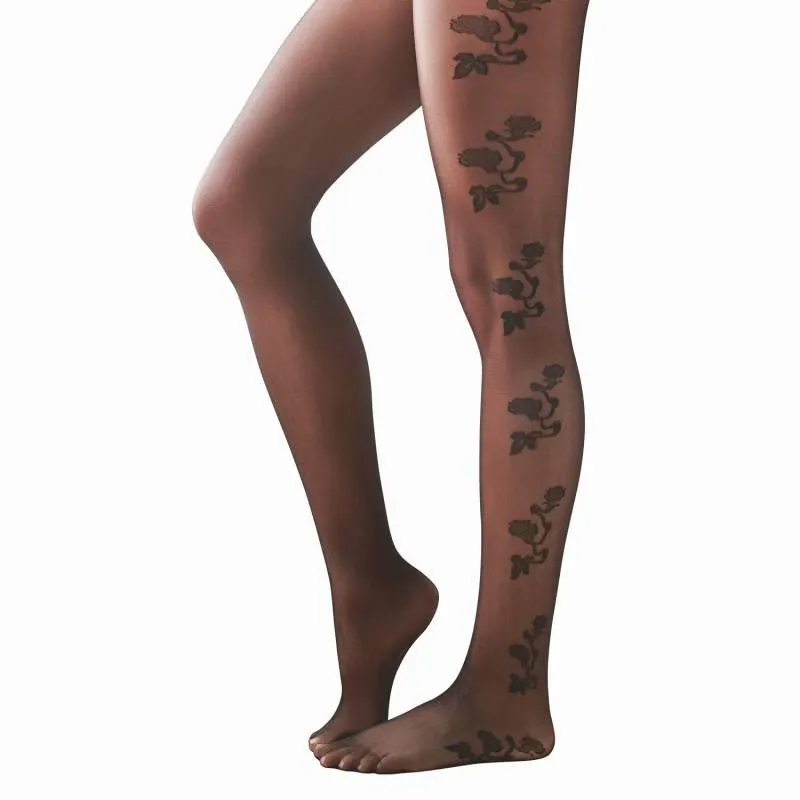 Silver Media Panty Flores Laterales