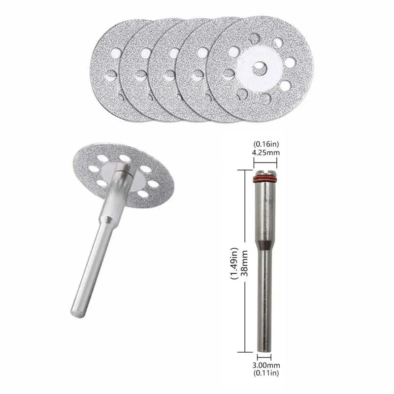 Set 5 Discos Diamantados 22mm para Dremel Taladro y Otros