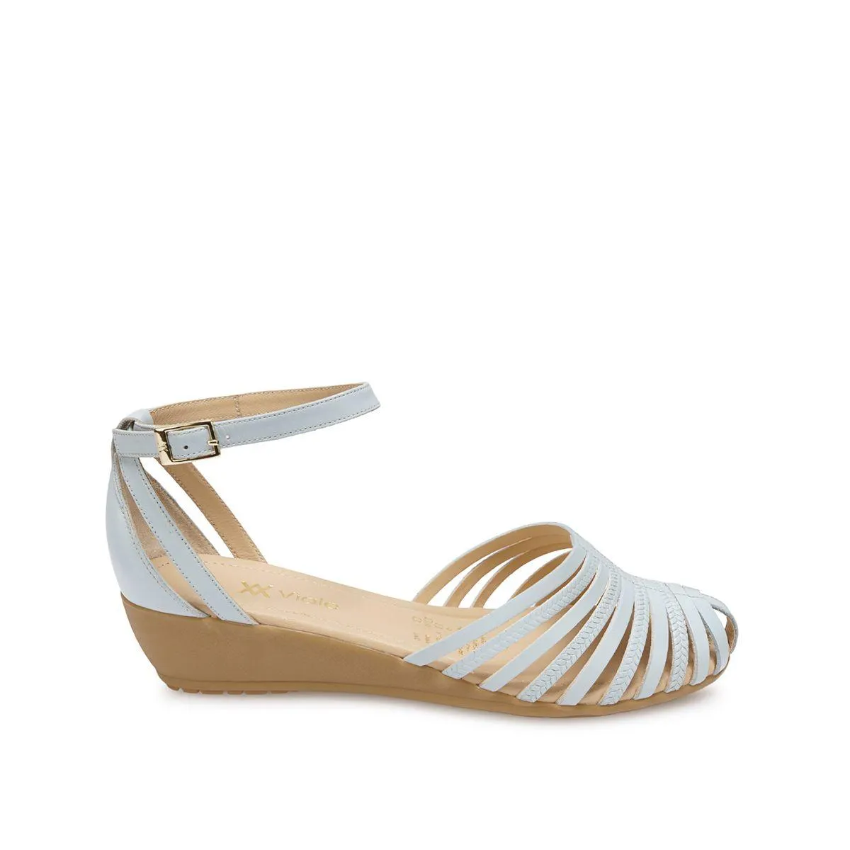 Sandalia Canasta Casual DENI-2601 Celeste Viale Cuero