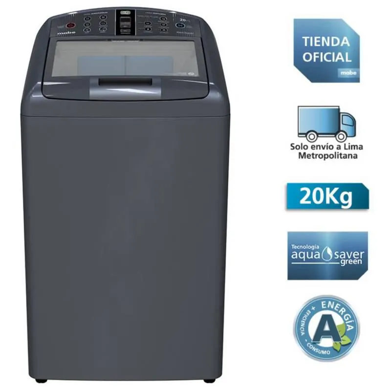 Lavadora automática mabe 20kg lma70200wdbb1