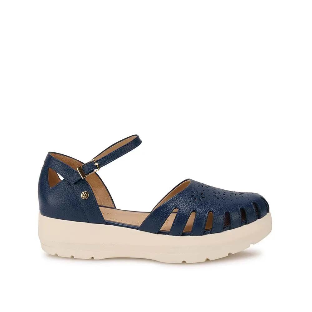 Sandalia Franciscana Casual ROXI-2601 Azul Denim Viale Cuero