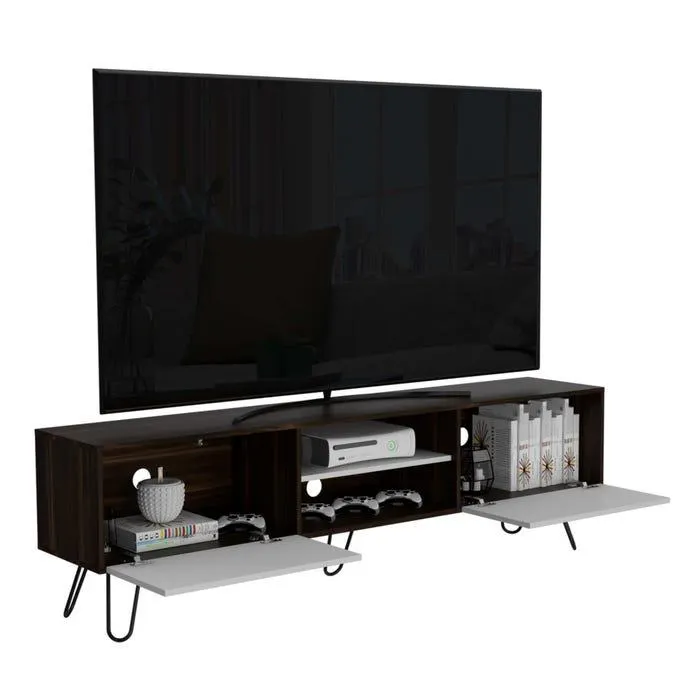 Rack TuHome Vassel TV80 Z-180 Habano y Blanco