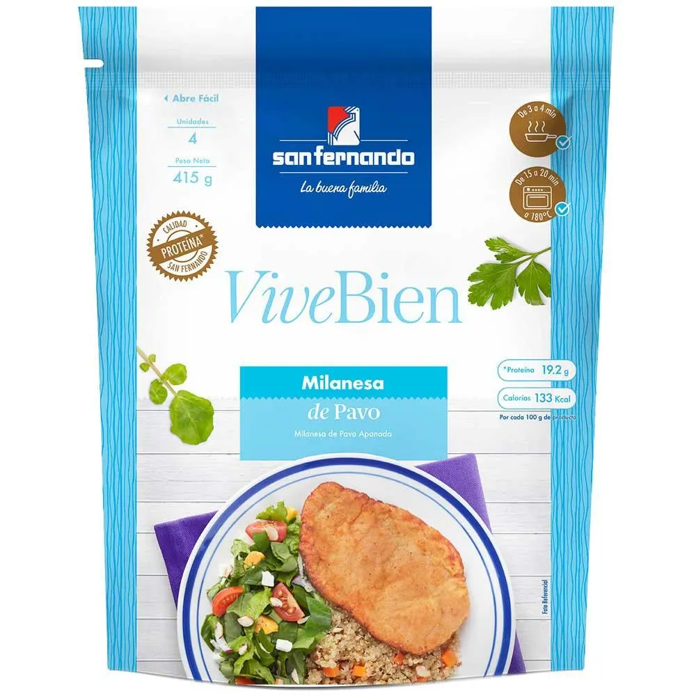 Milanesa de Pavo SAN FERNANDO Bolsa 415g