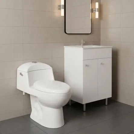 COMBO Inodoro one piece Artico Blanco Orange + Vanitorio Viena 50cm Blanco Orange