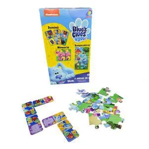 Blues Clues Set De Juego 3 En 1 Domino Memoria Y Rompecabezas