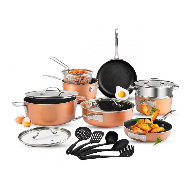 Gotham Steel Stackmaster - Juego de Ollas Antiadherentes 17 Piezas