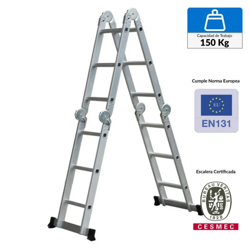 Escalera Multipropósito Aluminio 12 Pasos