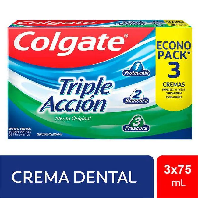 Pasta Dental Colgate Triple Acción 3x75ml