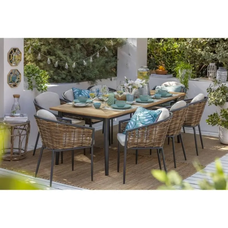 Juego de Comedor Terraza Teca Cordova 9 Piezas