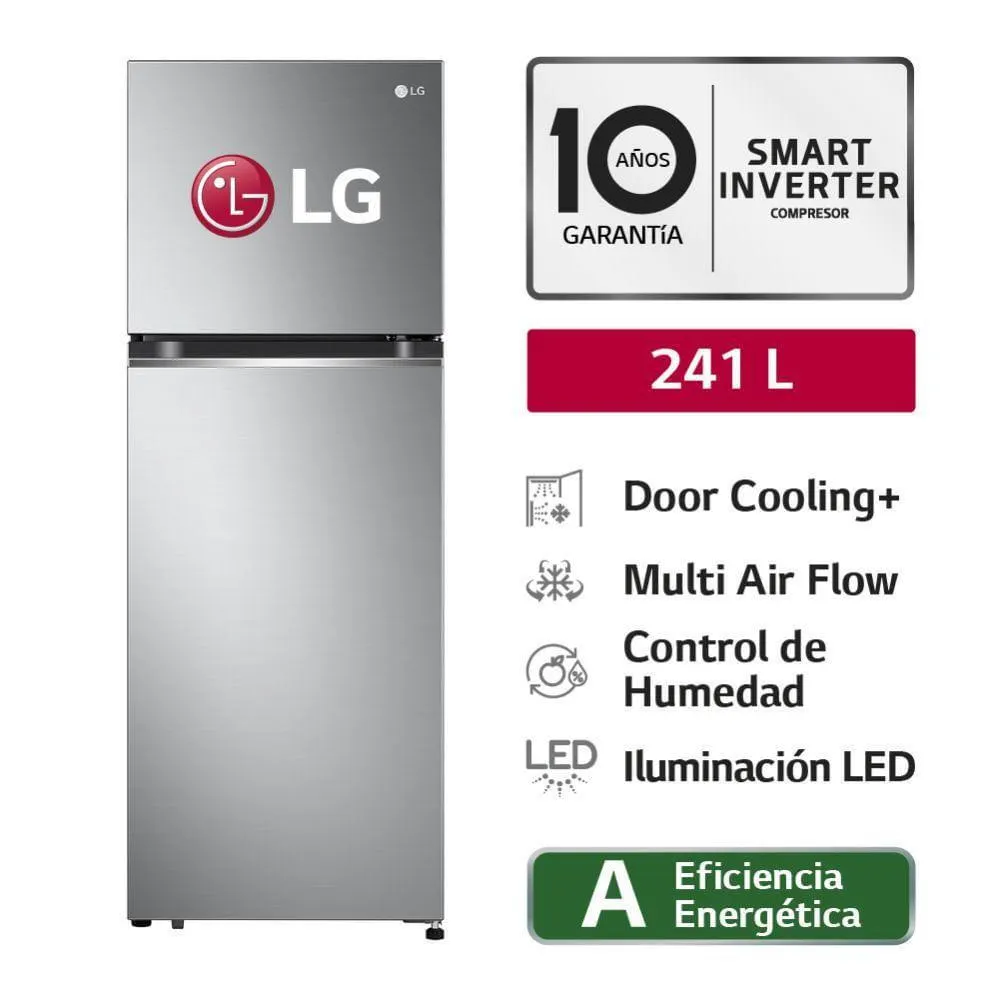 Refrigeradora LG Top Freezer GT24BPP 241L Plateada