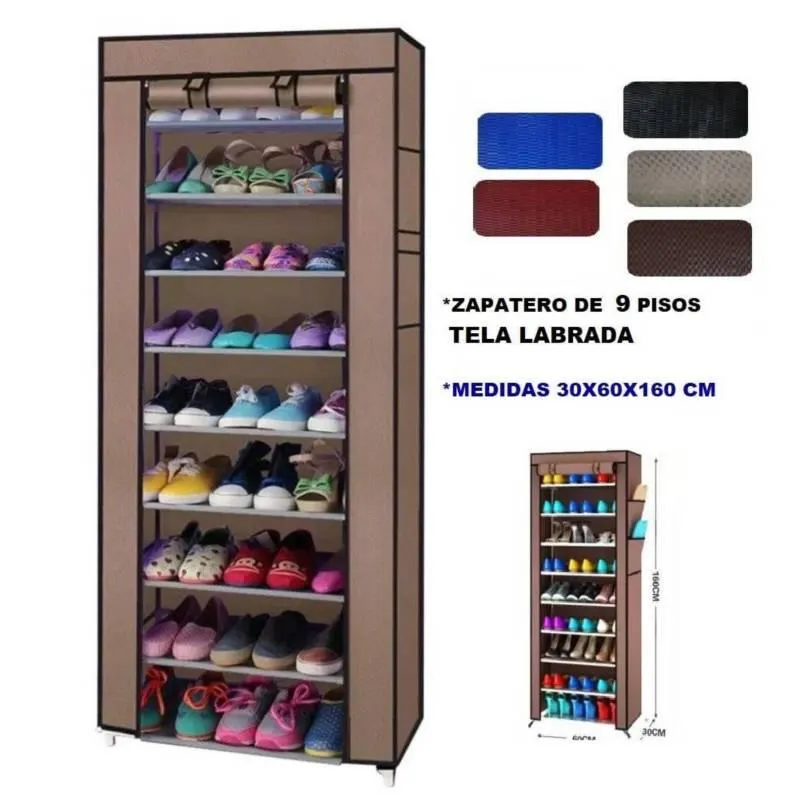 Organizador de Zapatos Armable Zapatera de 9 niveles Con Funda
