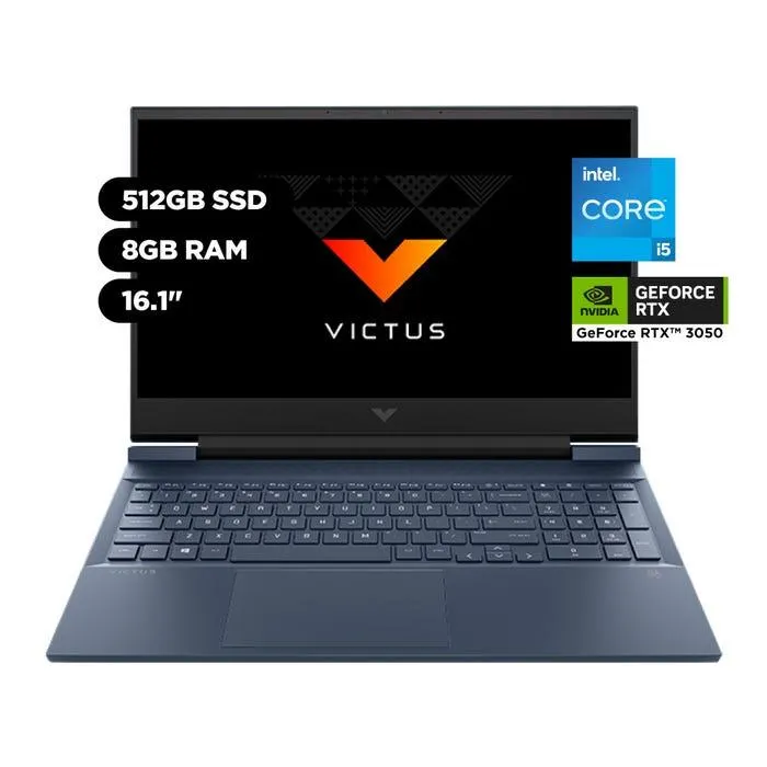 Laptop Gamer HP Victus 16.1" Windows 11 Intel Core i5 8GB 512GB NVIDIA RTX3050 16-D0506LA
